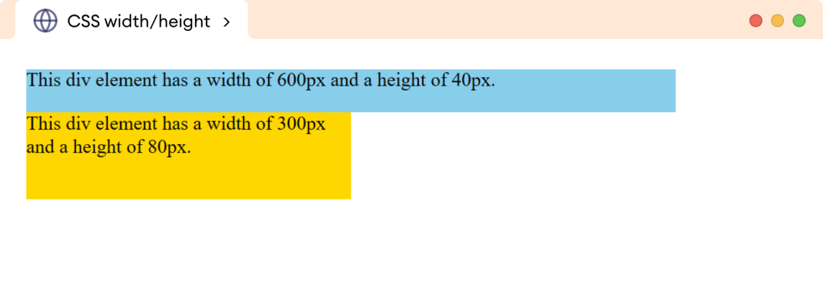CSS Absolute Width/Height Example CSS Absolute Width/Height Example