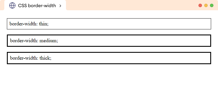 CSS Border Width Example CSS Border Width Example