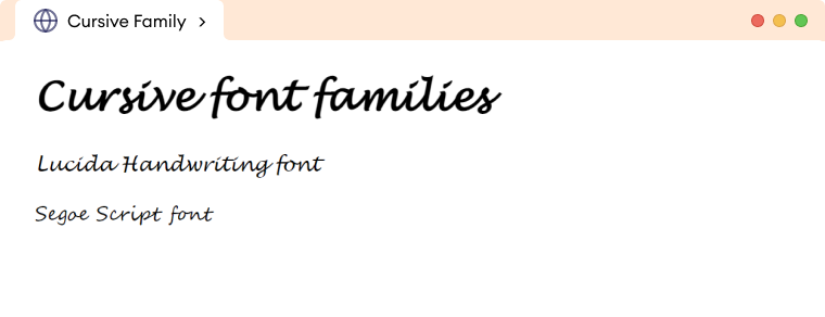 CSS Cursive Font CSS Cursive Font Description