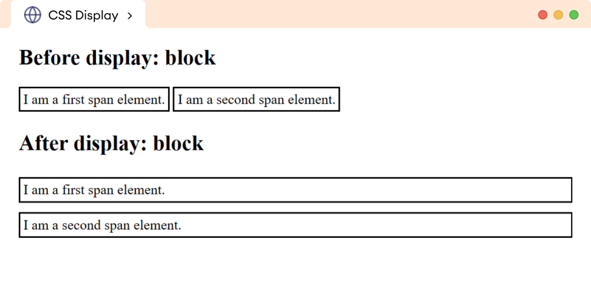 CSS Display Block Example CSS Display Block Example