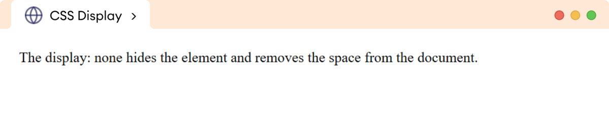 CSS Display None Example CSS Display None Example