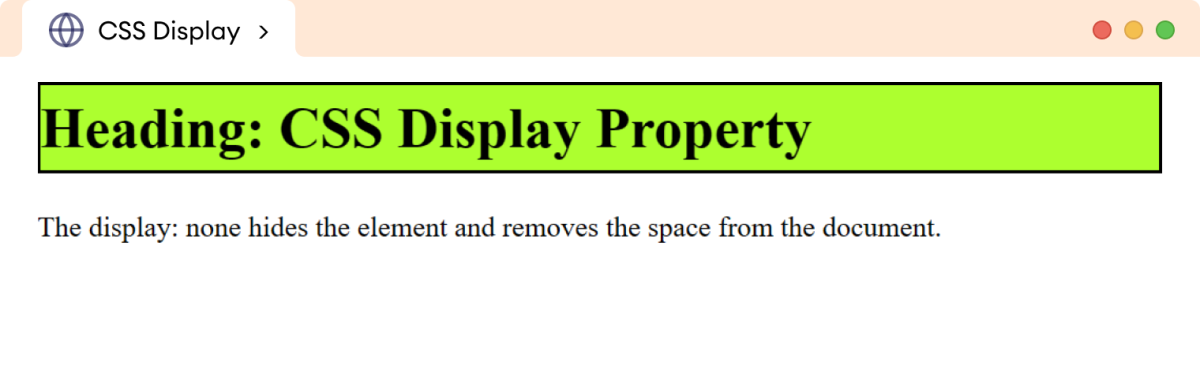 CSS Display None Example CSS Display None Example