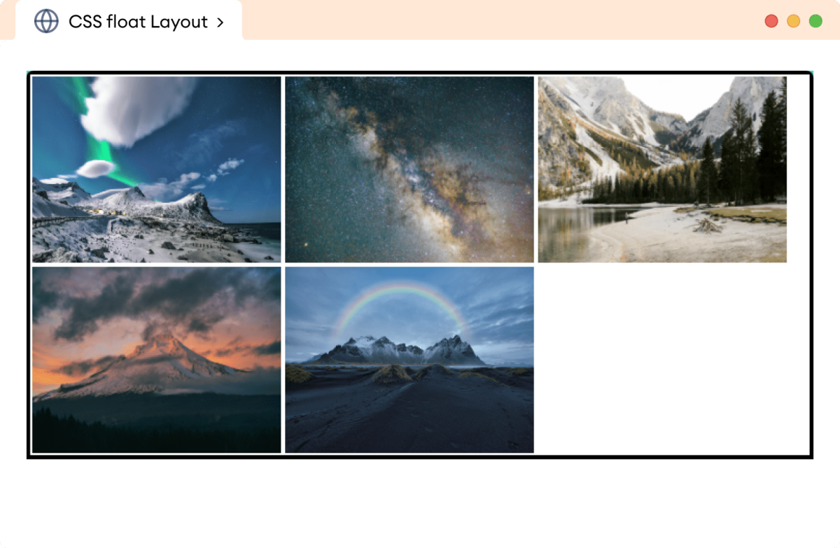CSS Float Layout Image Gallery Example CSS Float Layout Image Gallery Example
