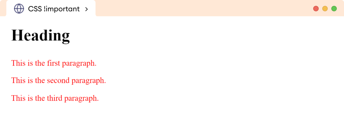 CSS !important Example CSS !important Example