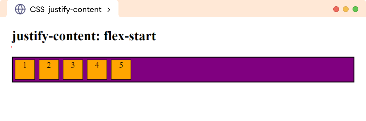 Example: CSS Justify Content Example: CSS Justify Content