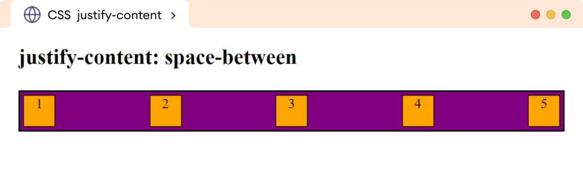 Example: CSS Justify Content Example: CSS Justify Content