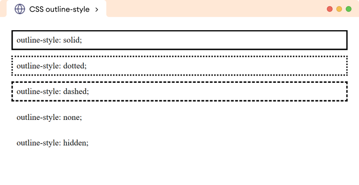 CSS Outline Different Values Example CSS Outline Different Values Example
