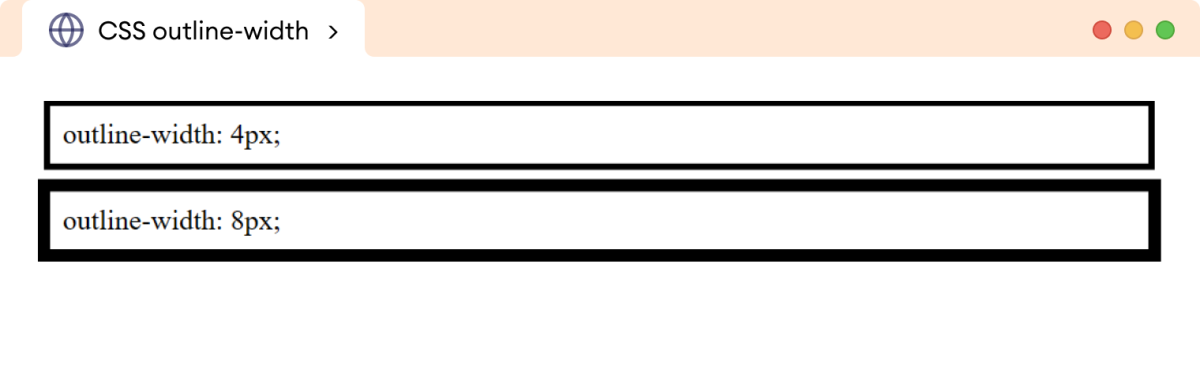 CSS Outline Width Example CSS Outline Width Example