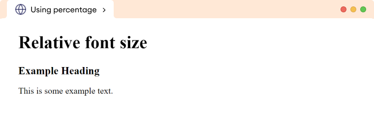 CSS Percent Font Size Example CSS Percent Font Size Example Description