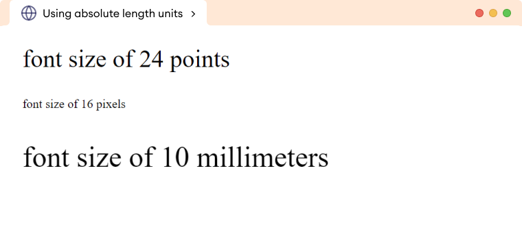 CSS Pixel Font Size Example CSS Pixel Font Size Example Description