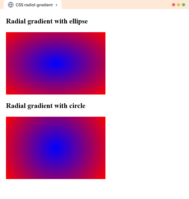 CSS Radial Gradient Shape Example CSS Radial Gradient Shape Example