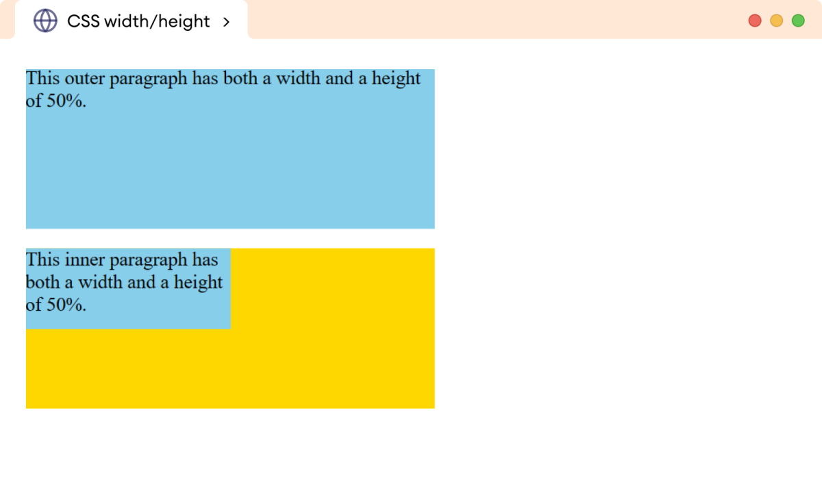 CSS Relative Width/Height Example CSS Relative Width Height Example