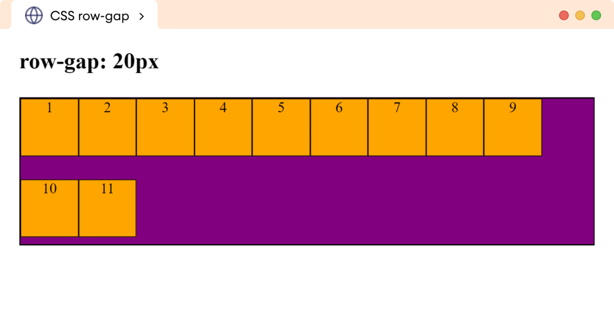 Example: CSS Row Gap Property Example: CSS Row Gap Property