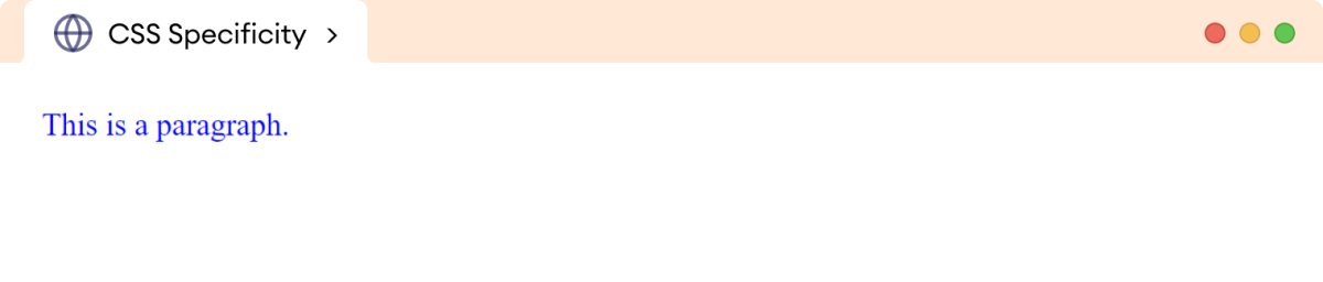 CSS Specificity Example CSS Specificity Example