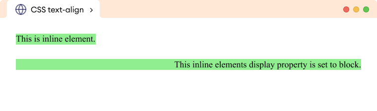CSS Text Align Inline Element Example CSS Text Align Inline Element Example