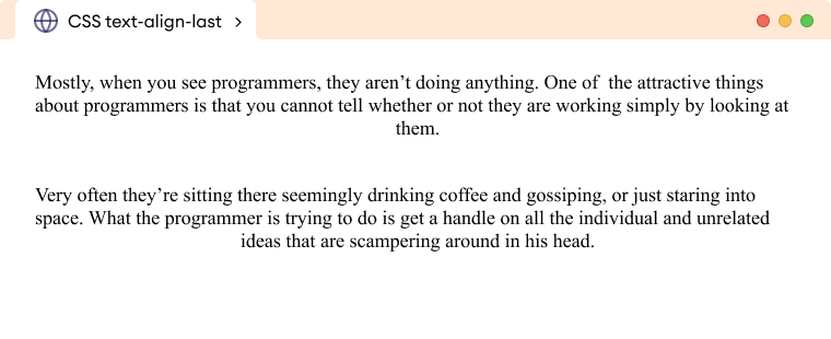 CSS Text Align Last Example CSS Text Align Last Example Description