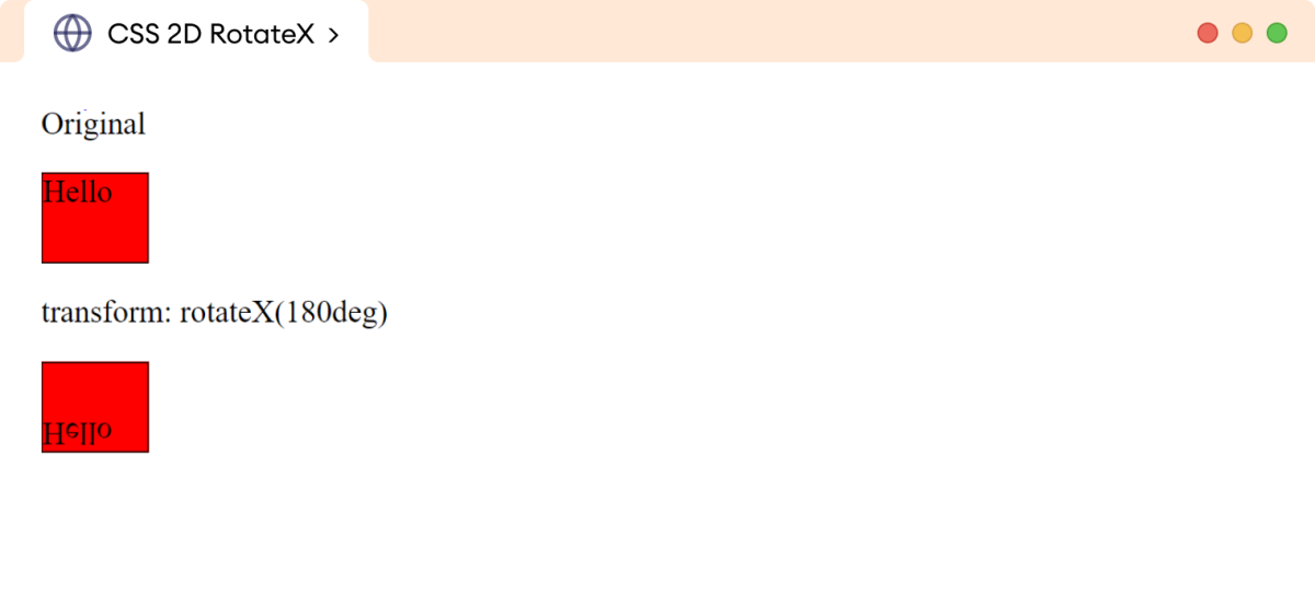 CSS Transform RotateX Example CSS