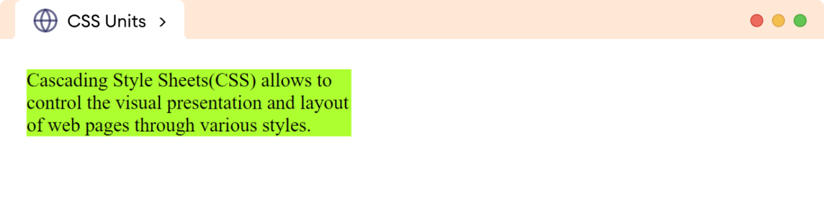 CSS Units Example CSS Units Example