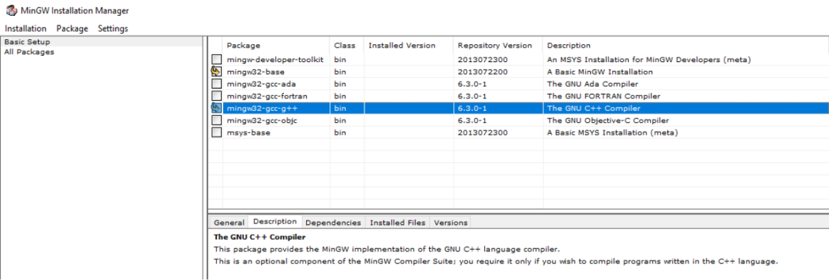 C++ GCC-Core Package Installation C++ GCC-Core Package Installation