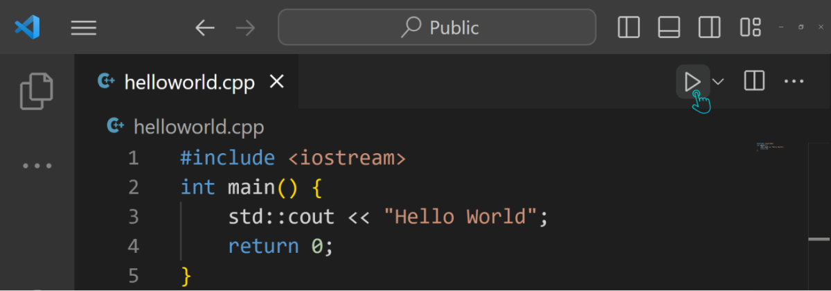 Hello World in C++ Hello World in C++