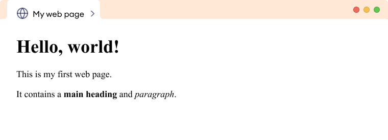 HTML example A simple HTML example to demonstrate hierarchy