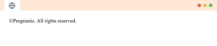 HTML Footer Example HTML Footer element with an copyright details