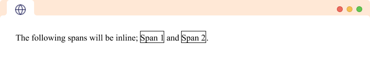 Inline elements in same line Example of multiple spans on the same line