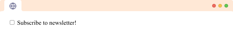 HTML Input type checkbox tag unchecked example An unchecked Input Tag type checkbox