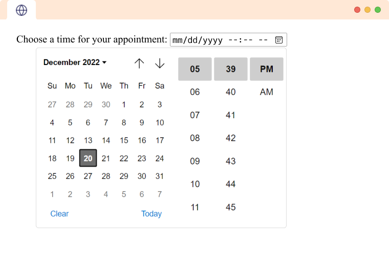 HTML Input type datetime local tag open example A open Input Tag type datetime local