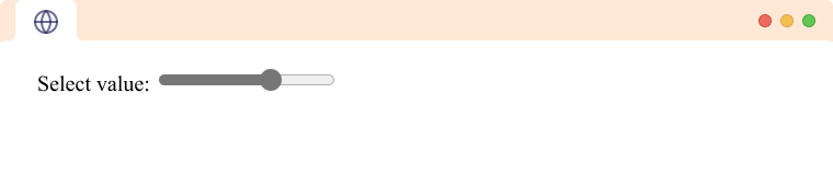 HTML Input type range tag example An Input Tag type range