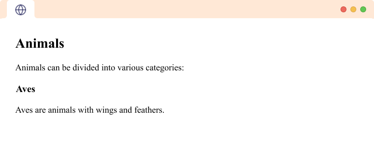 HTML Nested Section Example HTML section element with another nested section element