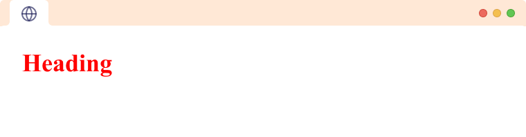 HTML Style tag An H1 element styled with CSS from the style tag