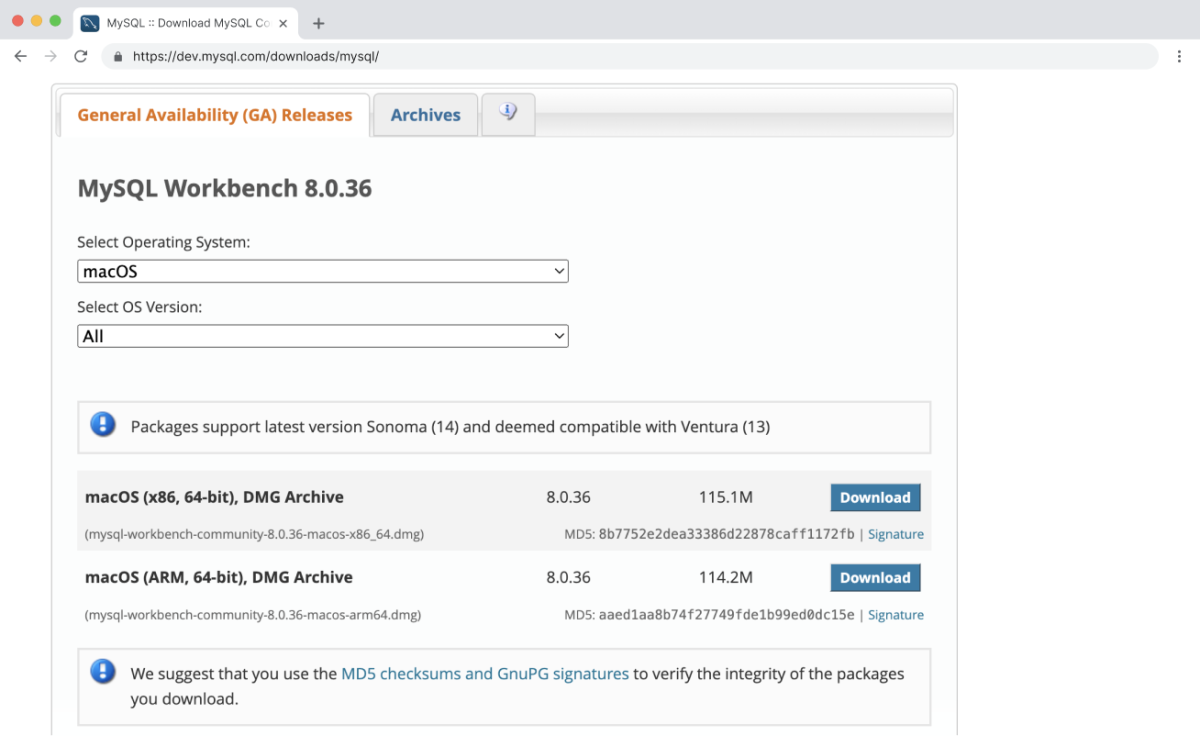 Install MySQL Workbench on macOS Install MySQL Workbench on macOS
