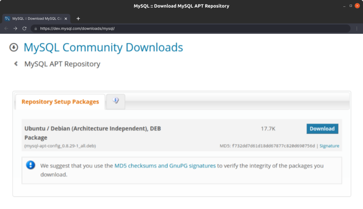MySQL Download on Linux MySQL Download on Linux