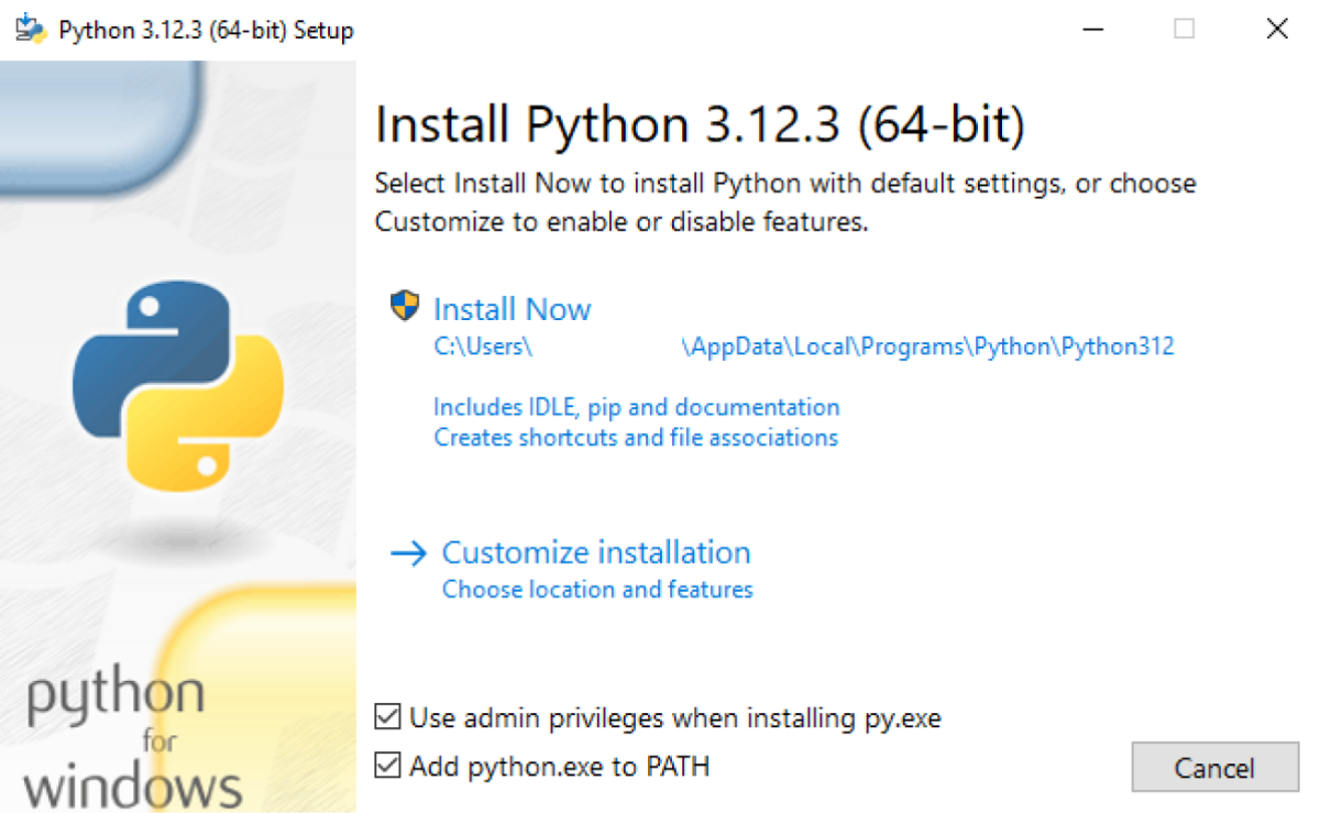 Install Python on Windows Install Python on Windows